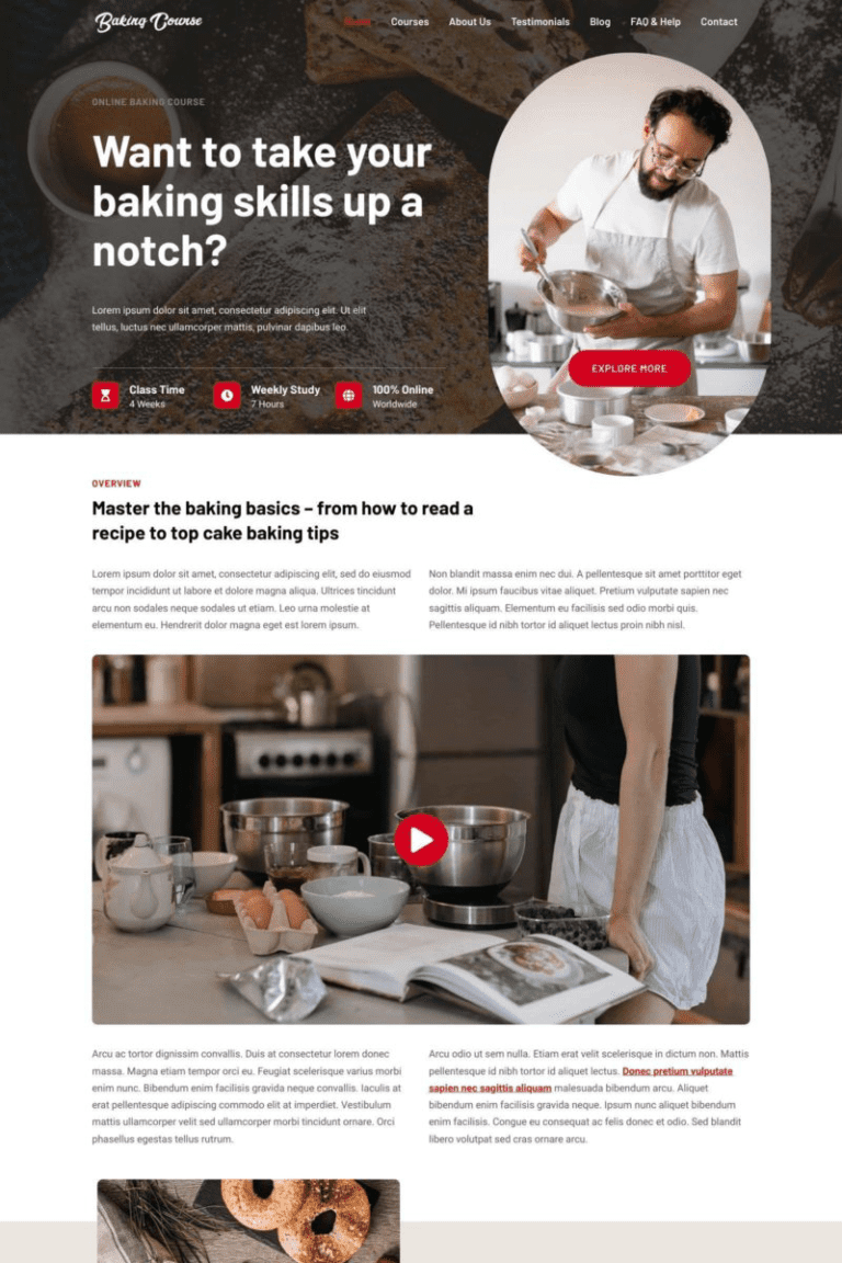 Baking Course Template