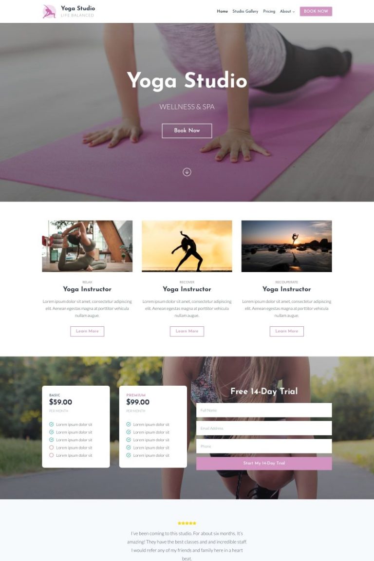 Yoga Studio Template