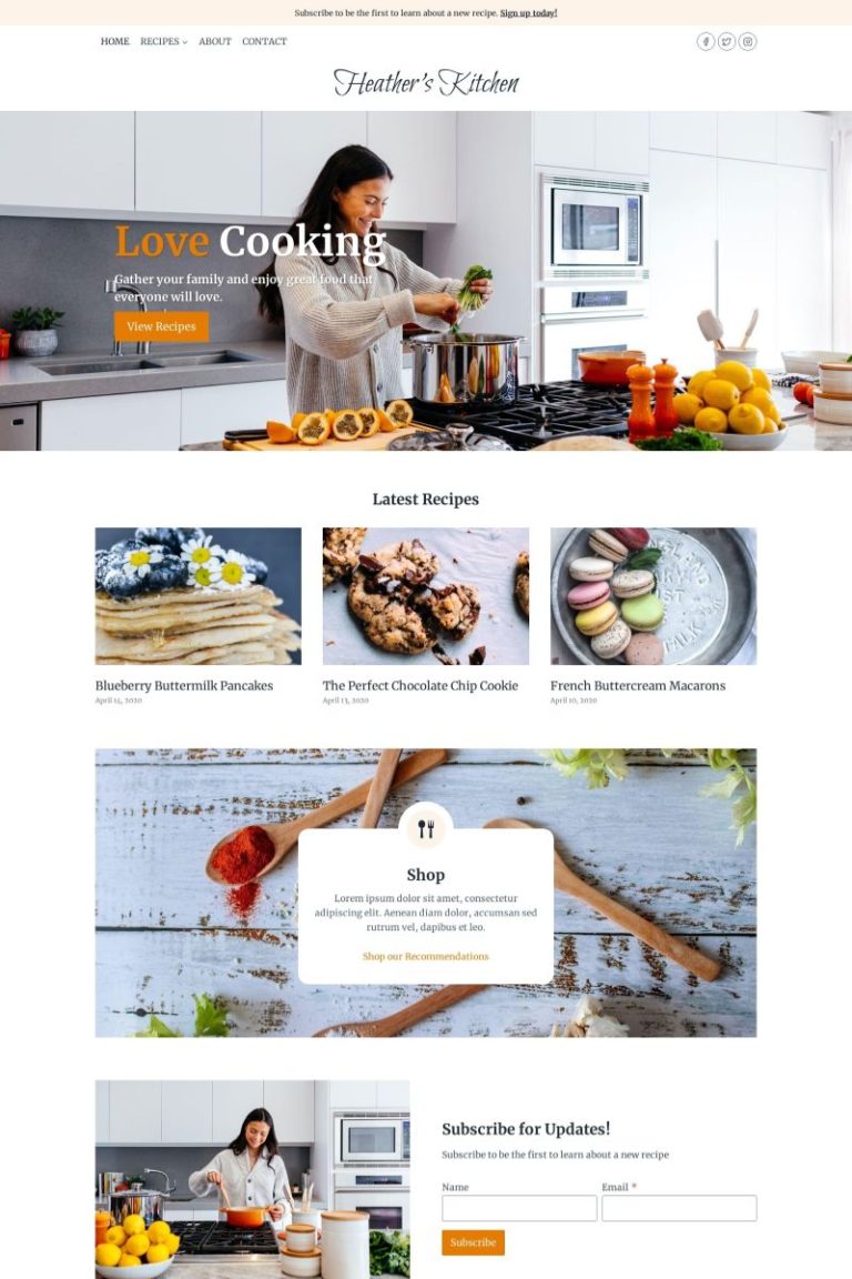 Recipe Blog Template