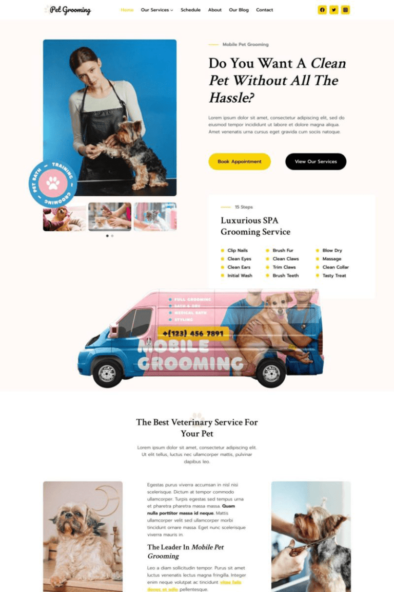 Pet Groomer Template