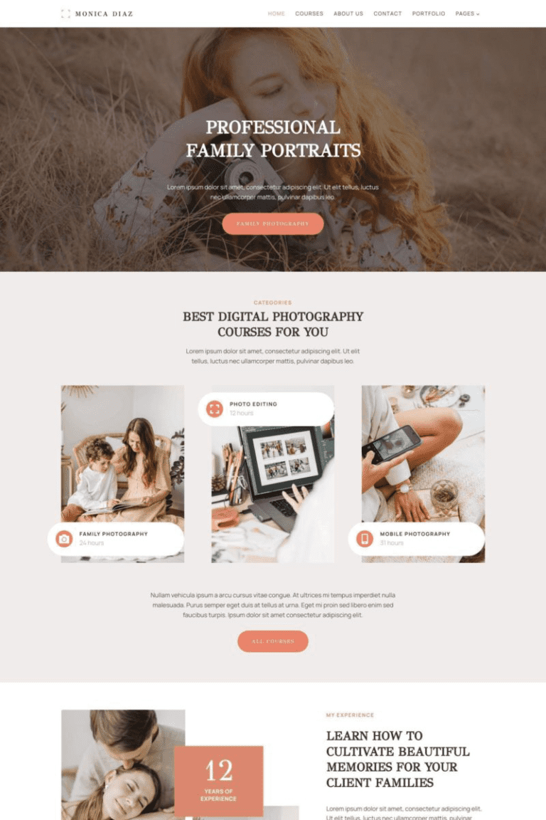 Photo Courses Template