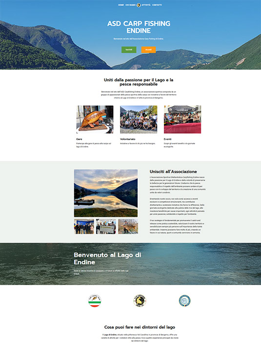 Sito web per l'Associazione Carp Fishing Endine
