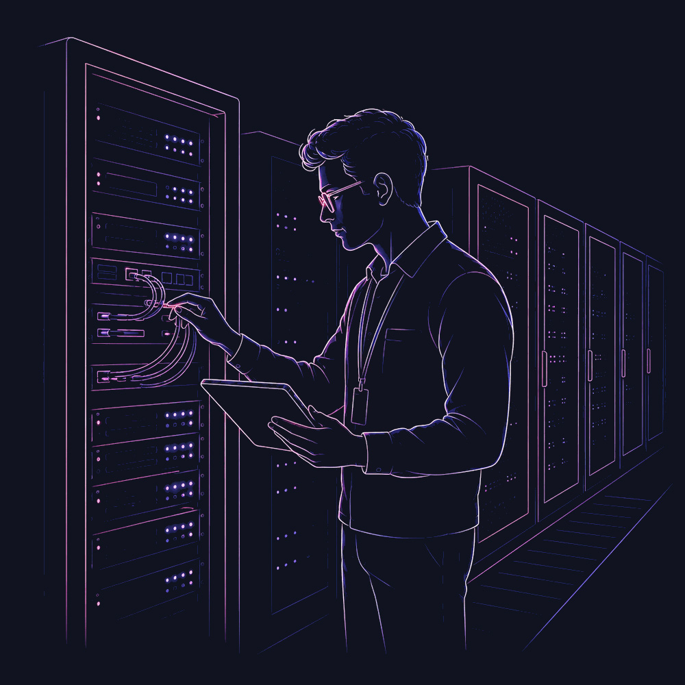 Ingegnere informatico nel datacenter